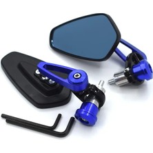 Motoparax Gidon Direksiyan Ayna Seti Ful Cnc Mavi (Mavi Cam)