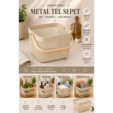 Elarque Sepet Ahşap Saplı Metal , Çok Amaçlı ve Şık Saklama Çözümü