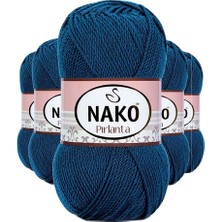 Ematcrt 5 Adet Pırlanta Amigurumi El Örgü Ipi Yünü Petrol Mavi 10328
