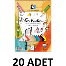 Alex Schoeller 20 Adet Alex Fon Kartonu 120GR A4 10 Lu Karışık Poşetli