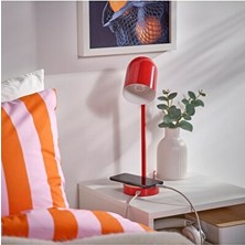 Elarque Masa ve Gece Lambası Kırmızı Modern Masa Lambası - 34 cm