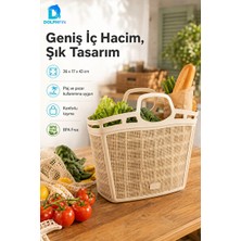 Elarque Pazar Arabası & Çantası Doğal Jüt Pazar Çantası - Sağlam ve Şık Alışveriş Organizeri