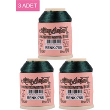 Ematcrt 3 Adet Altınbaşak Oya ve Dantel Ipi 20 gr - Royaleks - No: 755
