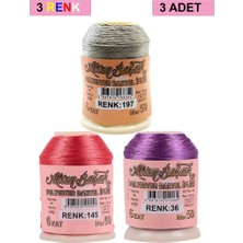 Ematcrt 3 Adet Altınbaşak Oya ve Dantel Ipi 20 gr - Royaleks - No: 145 - 036 - 197