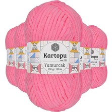 Ematcrt 5 Adet Yumurcak Kadife El Örgü Ipi Fosfor Pembe K773
