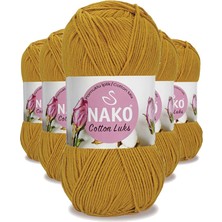 Ematcrt 5 Adet Cotton Lüks Yelek Tunik Kazak Bluz Hırka Ipi Yünü Hardal 97555