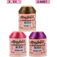 Ematcrt 3 Adet Altınbaşak Oya ve Dantel Ipi 20 gr - Royaleks - No: 858 - 508 - 008