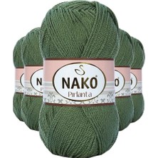 Ematcrt 5 Adet Pırlanta Amigurumi El Örgü Ipi Yünü Haki Yeşil 11253