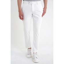 Efor Erkek Comfort Fit Rahat Kalıp Yan Cep Pamuklu Dokulu Ekru Pantolon P 1219