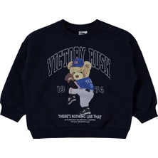 Civil Baby Teddy Bear Baskılı 6-18 Ay Sweatshirt - Lacivert
