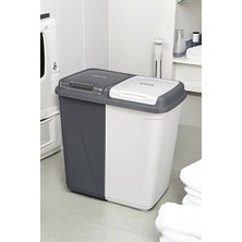 Elarque Çamaşır Sepeti Iki Bölmeli Kapaklı - 90 Litre Hacimli Depolama
