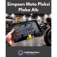 Cybill Store Simpson 3D Motosiklet Pleksi Plaka Altı Ultra Parlak Lazer Kesim Cybillstore