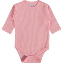 Mini Damla Minidamla Uzun Kol Basic 3'lü Set 1-18 Ay Çıtçıtlı Badi - Pembe
