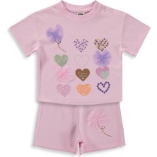 Civil Baby Kalp Nakışlı 6-18 Ay Takım - Pembe