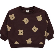 Civil Baby Ayıcık Baskılı 6-18 Ay Sweatshirt - Kahverengi