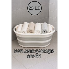 Elarque Çamaşır Sepeti Hafif ve Akordiyon Tasarımlı 25 Litre Katlanabilir
