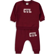 Civil Baby Cvl Baskılı 6-18 Ay Takım - Bordo