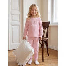 Mini Damla Minidamla Gülen Yüz Baskılı 1-7 Yaş Pijama Takımı - Pembe