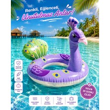 Elarque Kolluk & Simit Renkli Tavuskuşu Temalı Çocuk Yüzme Simidi - Deniz ve Havuz Eğlencesi