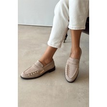 Nope21 Prag Bej Hakiki Deri Loafer