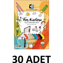 Alex Schoeller 30 Adet Alex Fon Kartonu 120GR A4 10 Lu Karışık Poşetli