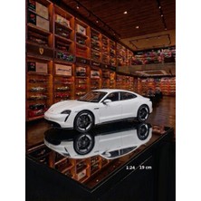 Oyuncak Sahili Porsche Taycan Turbo S Diecast 1.24 Ölçek Koleksiyon 19CM Orjnal Model Taykan Metal Araba Kapılar Açılır Wlly