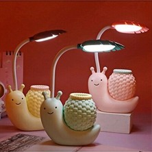 Elarque Masa ve Gece Lambası Masa Üstü Salyangoz Tasarımlı Kalemlik ve LED Lamba - 22CM