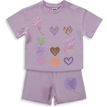 Civil Baby Kalp Nakışlı 6-18 Ay Takım - Lila