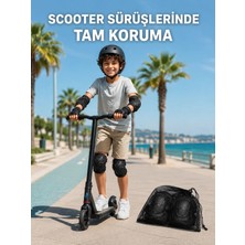 Skygo Çocuk Kaykay Paten Scooter Bisiklet Koruyucu Dizlik Seti 2 Adet Siyah