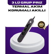 Ematcrt Mey Ithalat® USB Yuvalı Anahtarlı Üçlü Priz 2 Metre Kablolu