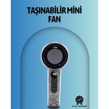 Ematcrt Mey Ithalat® Şeffaf Kasa El Fanı | 5V 2A | 100 Kademeli Hava Akışı | Type-C Girişli