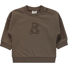 Civil Baby Teddy Baskılı 6-18 Ay Sweatshirt - Kahverengi
