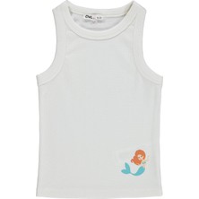 Civil Girls Denizkızı Baskılı Crop Atlet 6-9 Yaş Tişört - Kırık Beyaz
