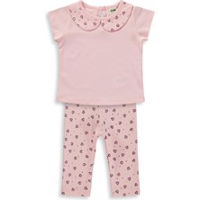 Civil Baby Kalp Empirme Bebe Yaka 6-18 Ay Takım - Pembe