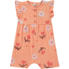 Civil Baby Kalp Çiçek Empirme 6-18 Ay Tulum - Pudra