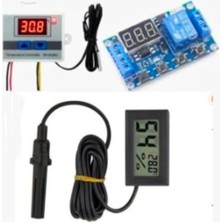 Empressco Kuluçka Seti, 220V Termostat W3001, Zaman Modülü, Dijital Isı ve Nem Ölçer, Zaman Ayarlayıcı