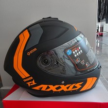 Axxis Kapalı Kask Axxıs Mat Siyah Neon Turuncu Xl