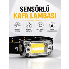 Skygo Sensör Kontrollü Şarjlı Beyaz LED Kafa Lambası ve El Feneri