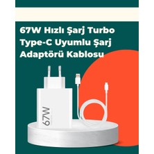 Ematcrt Mey Ithalat® Güvenli ve Hızlı Şarj Için 67W Turbo Adaptör Type-C Kablo ile