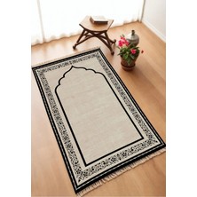Dekomod Dekoratif Dijital Baskılı Siyah Kaymaz Taban Seccade Namazlık 75 x 120
