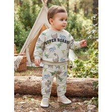 Civil Baby Dinozor Baskılı 6-18 Ay Eşofman Altı - Bej