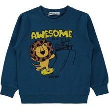 Civil Boys Awesome Aslan Baskılı 2-5 Yaş Sweatshirt Km - Yeşil