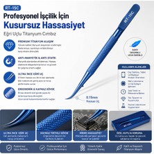Piyatech RT-15C Profesyonel Hassas Eğri Uçlu Titanyum Alaşım Elektronik Tamir Cımbızı
