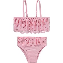 Civil Girls Iki Katlı Lazer 2-12 Yaş Mayo Set - Pembe