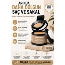 SpringMax Yeni Nesil Saç Dolgunlaştırıcı Açık Sarı Saç Kapatıcı Pudra | Seyrek Sakal Saçlar İçin | Dip Boya Etkili Beyaz Kapatıcı Suda Çıkmaz