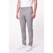 Efor Comfort Fit Beli Lastikli Esnek Keten Gri Pantolon P 1221