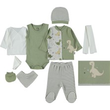 Civil Baby Dino Baskılı 10'lu Zıbın Setleri - Yeşil