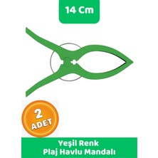 Canvela 2 Adet Yeşil Mandal Xl Büyük Boy Şezlong Plaj Havlu Mandalı Halı Asma Battaniye ve Havlu Tutucu Mandal