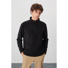 Air Jones River Siyah Dik Yaka Erkek Polar Sweatshirt - 88310