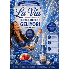 La Via Simli Tropikal Aromalı Alkolsüz Içecek Erkek Bebek Mavi Renk Cinsiyet Partisi Şampanyası
